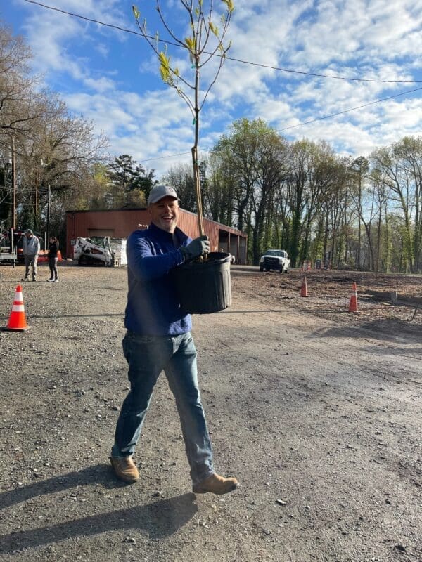 Our VP of Special Services and Quality Control celebrating Earth Day by volunteering with the Morningstar team at a TreesCharlotte event.